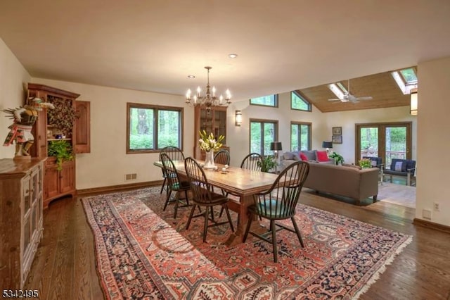5 Apgar Way, Tewksbury Twp, NJ 08833 - dining area with plenty of natural light, a chandelier, wood finished floors, and lofted ceiling