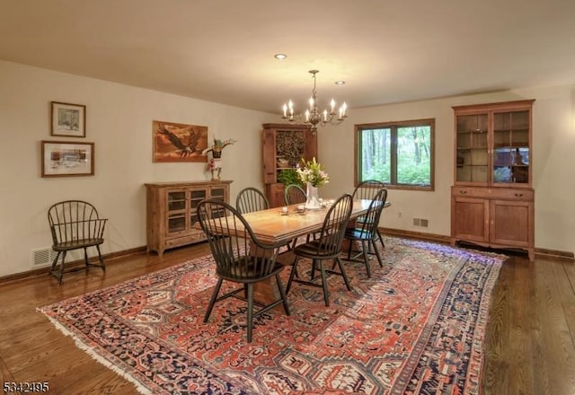 5 Apgar Way, Tewksbury Twp, NJ 08833 - dining room featuring a chandelier, wood finished floors, and baseboards