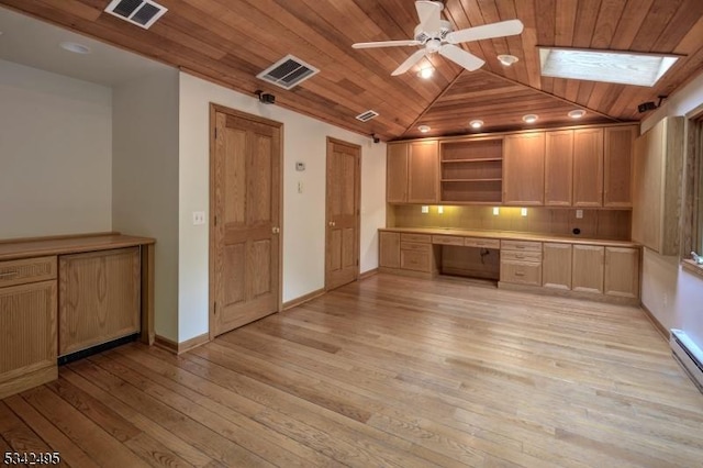 5 Apgar Way, Tewksbury Twp, NJ 08833 - unfurnished office featuring built in desk, vaulted ceiling, wood ceiling, light wood-type flooring, and ceiling fan