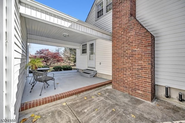 view of patio featuring entry steps