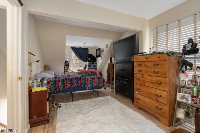 bedroom with wood finished floors