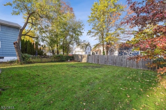 view of yard with fence