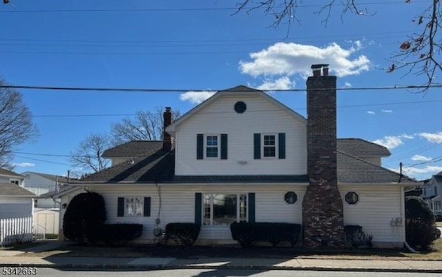 traditional home with a chimney