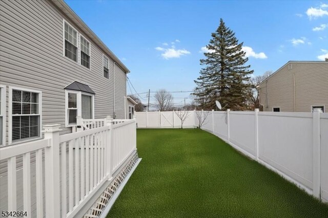 view of yard featuring a fenced backyard