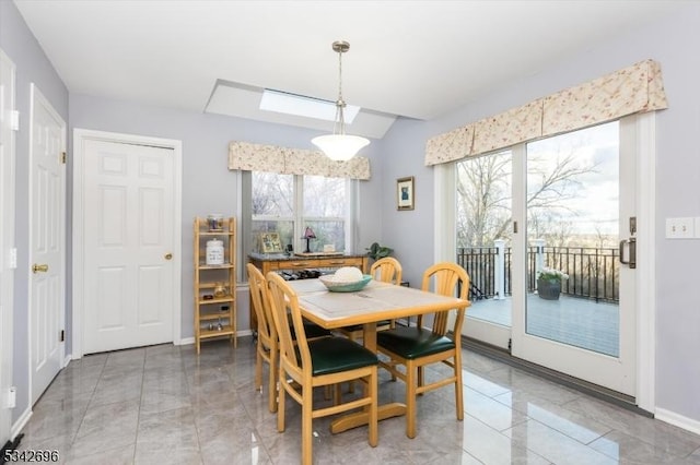 dining area with baseboards