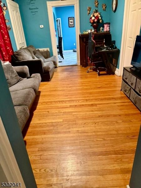 living area featuring wood finished floors