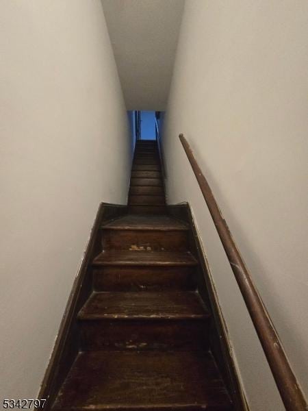 stairs with wood finished floors