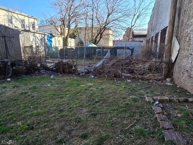 view of yard featuring fence private yard