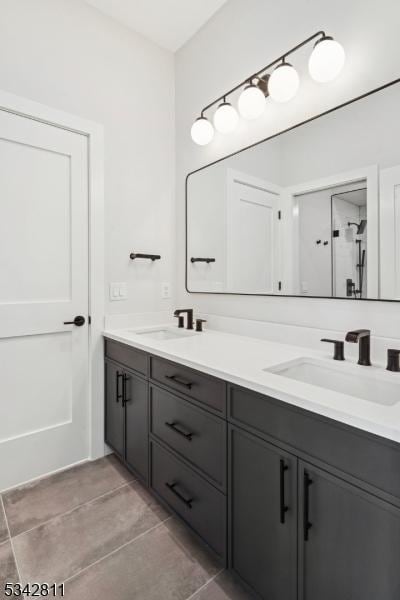 28 Old Forge Dr, Warren Twp, NJ 07059 - full bath featuring double vanity and tile patterned floors