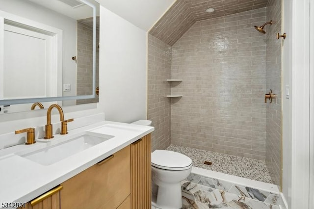 28 Old Forge Dr, Warren Twp, NJ 07059 - full bath featuring tiled shower, toilet, and vanity