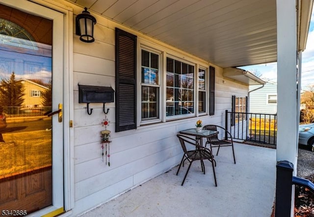 view of patio featuring covered porch