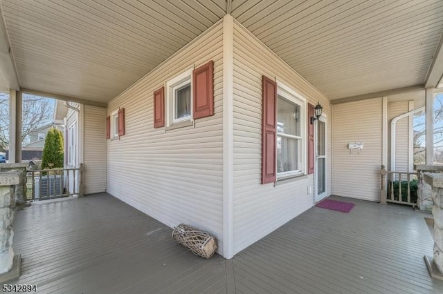 deck featuring a porch