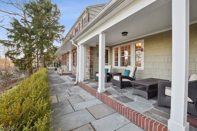 view of patio with an outdoor living space