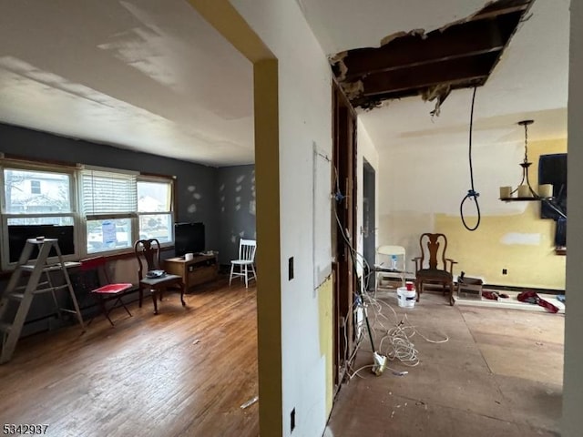 interior space featuring wood finished floors