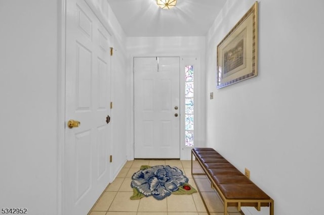 foyer with light tile patterned floors and a healthy amount of sunlight