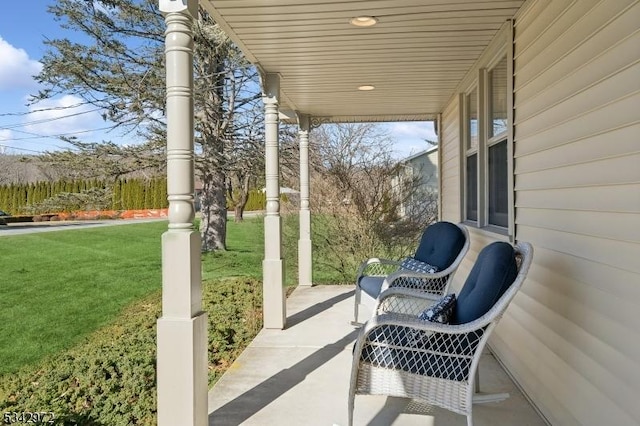 view of patio with a porch