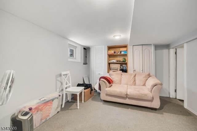 view of carpeted living area