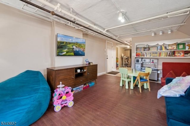 game room featuring wood finished floors