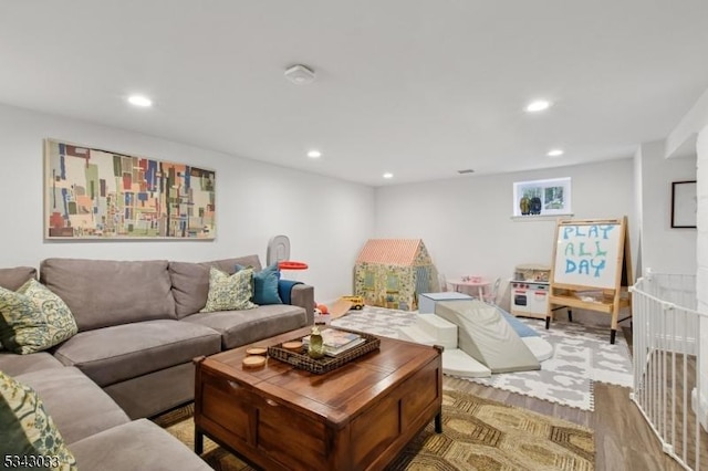 22 Salter Pl, Maplewood Twp, NJ 07040 - living room with recessed lighting and wood finished floors