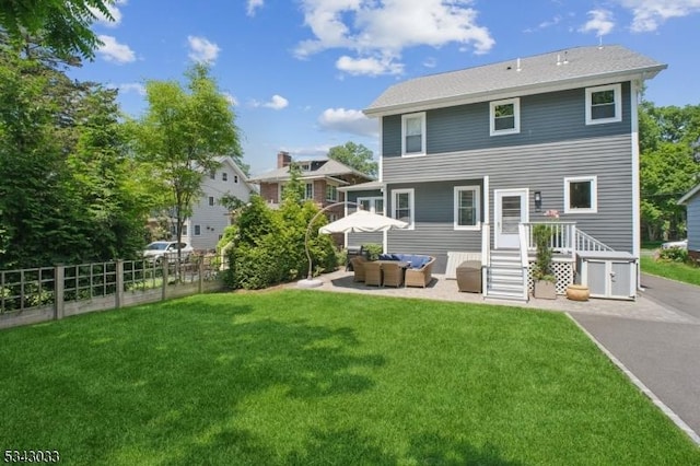 22 Salter Pl, Maplewood Twp, NJ 07040 - back of house featuring an outdoor living space and a patio