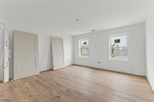 empty room featuring light wood-type flooring