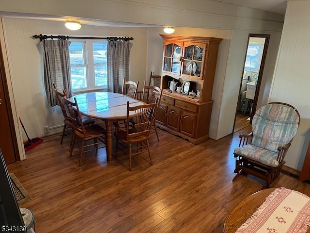 dining area with wood finished floors and a wealth of natural light