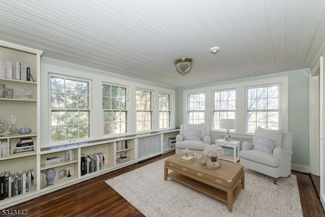 sunroom / solarium with wooden ceiling