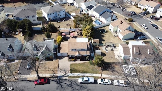 aerial view with a residential view