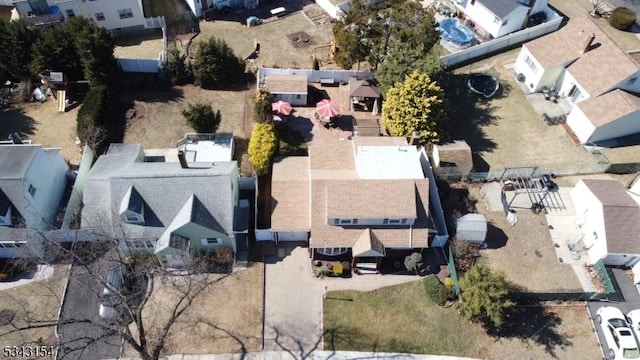 aerial view with a residential view