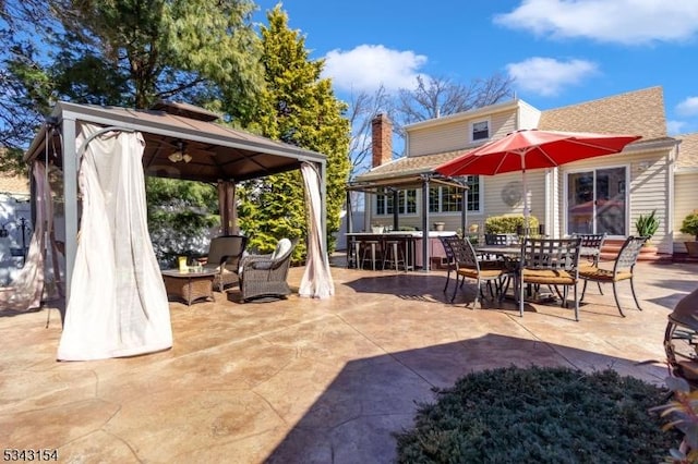 view of patio / terrace featuring a gazebo