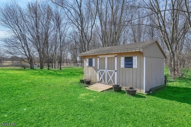 view of shed