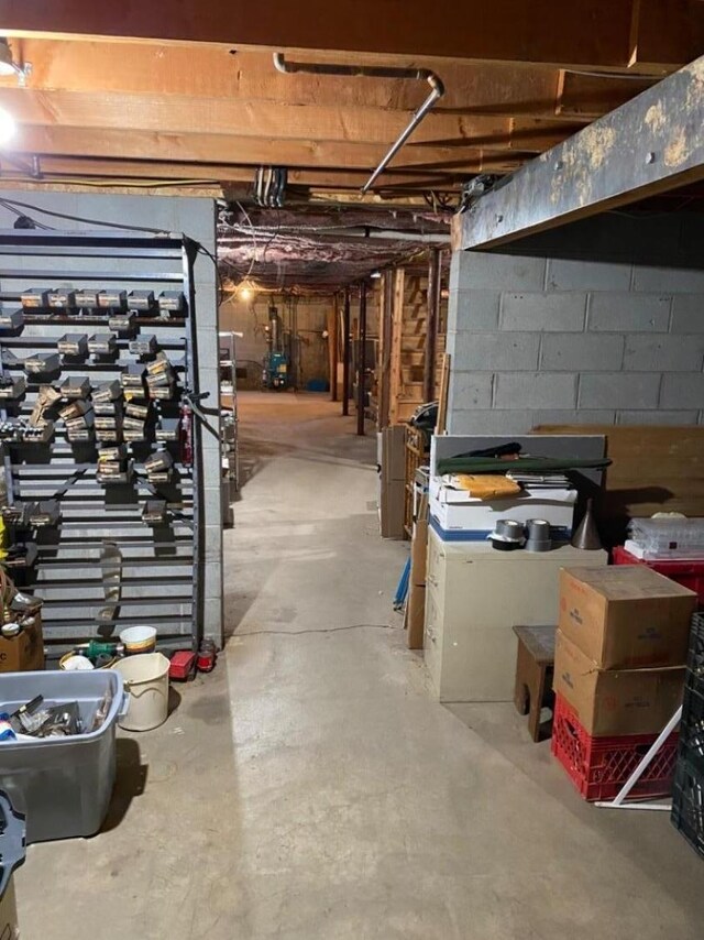 view of unfinished below grade area