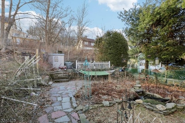 view of yard featuring fence