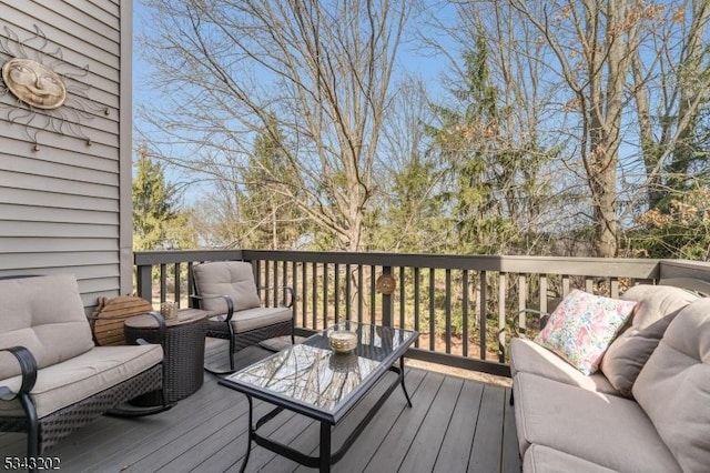 deck with an outdoor living space