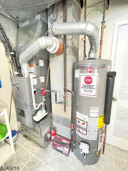 utility room featuring water heater