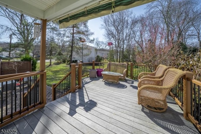 wooden terrace with fence