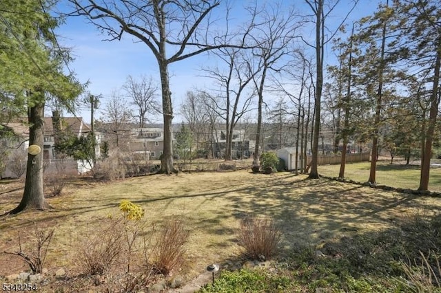 view of yard featuring fence