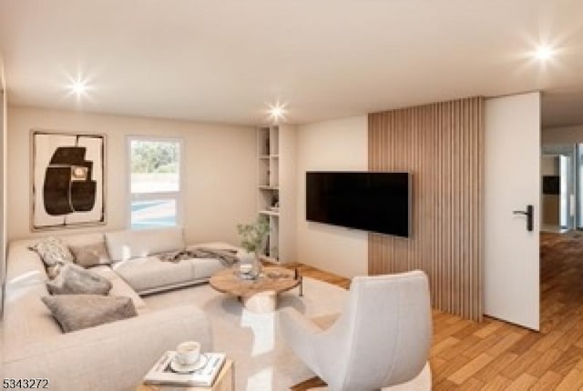 living area featuring wood finished floors