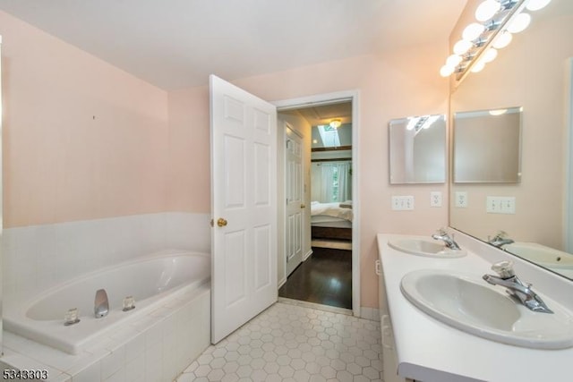 3 Knox Ct, Bernards Twp, NJ 07920 - bathroom with ensuite bath, a garden tub, and double vanity