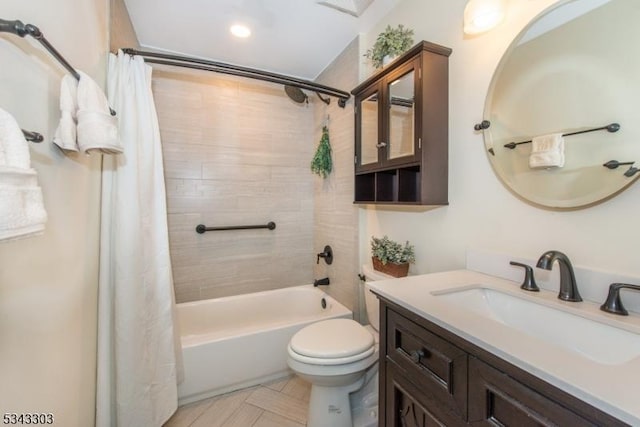 3 Knox Ct, Bernards Twp, NJ 07920 - full bath featuring vanity, shower / tub combo, and recessed lighting