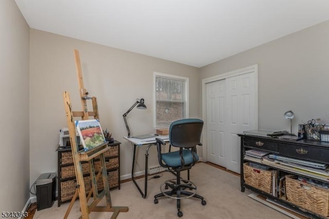 office area with baseboards