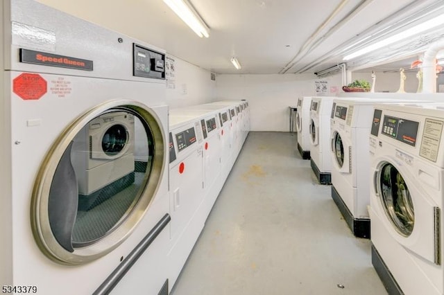 common laundry area featuring washer and dryer