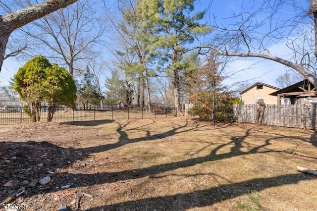 view of yard with fence