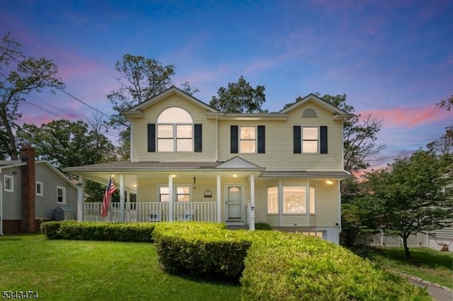 106 Chincopee Ave, Hopatcong Boro, NJ 07843 - view of front of house with covered porch and a front yard