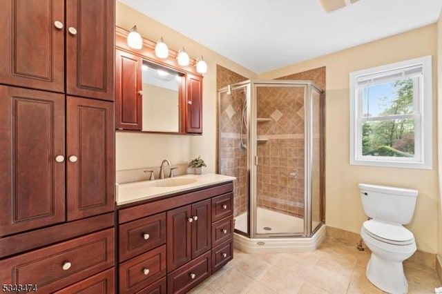 106 Chincopee Ave, Hopatcong Boro, NJ 07843 - bathroom featuring vanity, a stall shower, and tile patterned floors