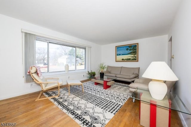 living room with wood finished floors