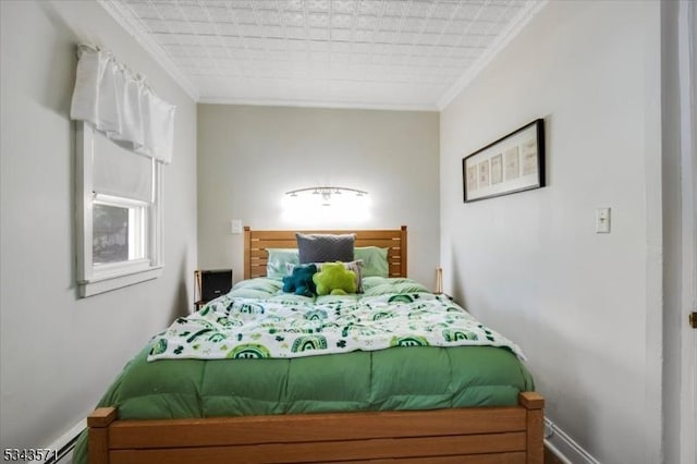 bedroom featuring ornamental molding