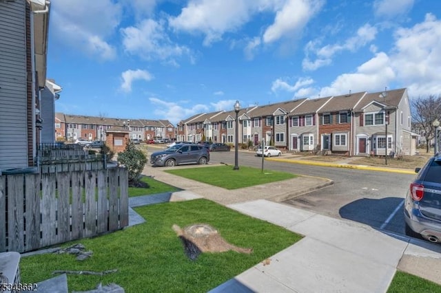 view of yard with a residential view