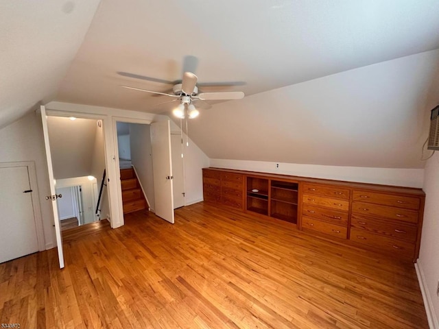 131 Beverly Rd, Bloomfield Twp, NJ 07003 - additional living space featuring light wood-type flooring, ceiling fan, and lofted ceiling