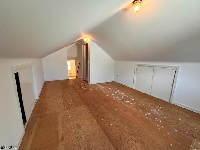 131 Beverly Rd, Bloomfield Twp, NJ 07003 - additional living space with vaulted ceiling and baseboards